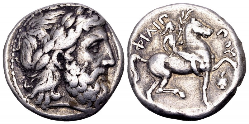 Kingdom of Macedon, Philip II. Amphipolis, 342-328 BC. AR tetradrachm, 14.4 g. L...