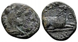Kingdom of Macedon, Kassander. Pella or Amphipolis, 316-306 BC. Æ16, 2.97 g. Head of Herakles wearing lion skin right / KAΣΣANΔPOY lion reclining righ...