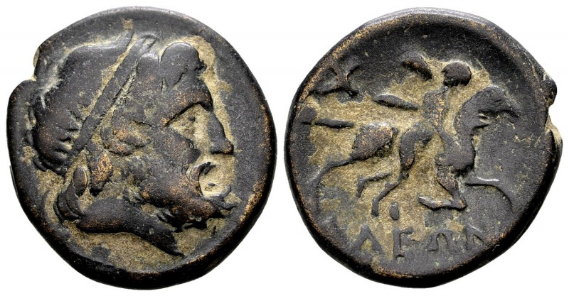 Thessaly, Halos. Early 3rd century BC. Æ 5.96 g. Diademed head of Zeus Laphystio...