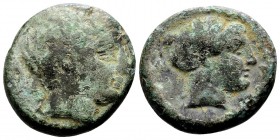 Thessaly, Phalanna. 4th century BC. Æ trichalkon, 6.14 g. Bare head of Ares right / [ΦΑΛΑΝΝAΙΩN] head of nymph right. BCD Thessaly II 567. Very fine....