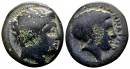 Thessaly. Phalanna. 4th century BC. Æ trichalkon, 6.67 g. Bare head of Ares right / ΦΑΛΑΝΝAΙΩN head of nymph right. BCD Thessaly II 583.4. Nearly very...