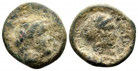 Thessaly. Phalanna. 4th century BC. Æ chalkous, 2.35 g. Bare head of Ares right / [ΦΑΛΑΝΝAΙΩN] head of nymph right. BCD Thessaly II 587.1. Nearly very...