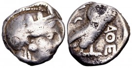 Attika, Athens. Ca. 350–294 BC. AR tetradrachm, 17.01 g.Helmeted head of Athena right / AΘE Owl standing right, head facing; olive sprig and crescent ...