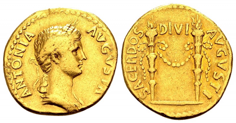 Antonia, wife of Nero Claudius Drusus. Rome, ca. 41-45 BC. AU aureus, 7.70 gr. A...