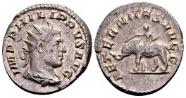 Philippus "the Arab". Rome, 249 AD. AR antoninianus, 4.148 g. IMP PHILIPPVS AVG radiate, draped, cuirassed bust right / AETERNITAS AVGG elephant walki...