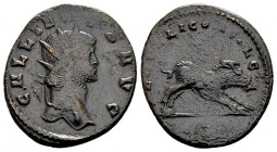 Gallienus. Rome, 267-268 AD. Æ antoninianus, 4.25 g. GALLIENVS AVG radiate bust right / HERCVLI CONS AVG boar running right on ground line; in exergue...