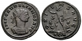 Aurelian. Siscia, 274-275 AD. Æ antoninianus, 3.54 g.  IMP C AVRELIANVS AVG radiate, cuirassed bust right / ORIENS AVG Sol standing left, with whip an...