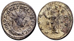 Tacitus. Lugdunum, 276 AD. Æ antoninianus, 5.29 g. IMP C M CL TACITUS P F AUG radiate, draped and cuirassed bust right / PAX AETERNA Pax standing faci...