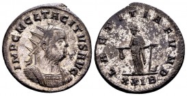 Tacitus. Rome, 276 AD. Æ antoninianus, 3.92 g.  IMP C M CL TACITVS AVG radiate, draped, cuirassed bust right / LAETITIA FUND Laetitia standing left, w...
