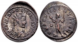 Diocletian. Lugdunum, 286 AD. BI antoninianus, 3.17 g. IMP C C VAL DIOCLETIANVS P F AVG radiate, draped, cuirrassed bust right / IOVI CONSERVATORI Jup...