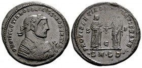 Diocletian. Serdica, 305-306 AD. Æ follis, 9.57 g. D N DIOCLETIANO FELICISSIMO SEN AVG laureate bust right, wearing trabea and holding branch and mapp...