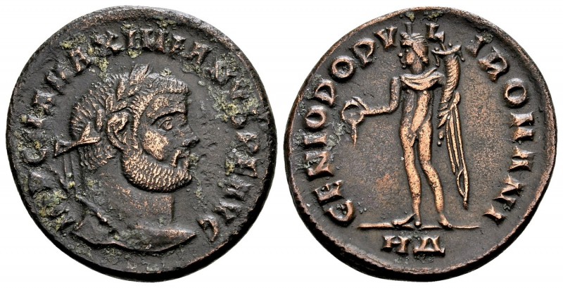 Maximianus Herculius. Cyzicus, 295-296 AD. Æ follis, 9.65 g. IMP C MA MAXIMIANVS...