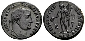 Galerius Valerius. Alexandria,  308-309 AD. Æ follis, 7.70 g. IMP C GAL VAL MAXIMIANVS P F AVG laureate head right / GENIO IMPERATORIS Genius standing...