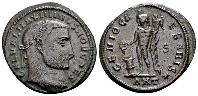 Maximinus Daia. Antioch, 310 AD. Æ 1/2 follis, 6.88 g. GAL VAL MAXIMINVS NOB CAE...