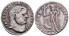 Licinius I. Heraclea, 312 AD. BI follis, 3,38 g. IMP C VAL LIC LICINIVS P F AVGG laureate head right / IOVI CONSERVATORI Jupiter standing left, holdin...