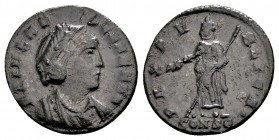 Helena. Constantinople, 330 AD. Æ2, 1.54 g. FL IVL HELENAE AVG diademed, draped bust right / PAX PVBLICA Pax standing left, with branch and transverse...