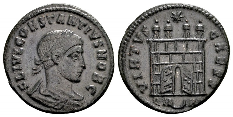 Constantius II as Caesar . Arelate, 325-326 AD. Æ follis, 2.70 g. FL IVL CONSTAN...