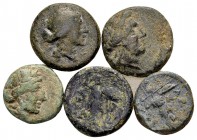 the Lundahl collection (1955-1995). 5 Æ coins of the Thessalian league, small units. Good fine to Very Fine. SOLD AS IS. NO RETURN.