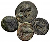 the Lundahl collection (1955-1995). 4 Æ dichalkon coins of Thessaly, Larissa, nymph facing 3/4 left obverse. Fine to Very Fine. SOLD AS IS. NO RETURN....