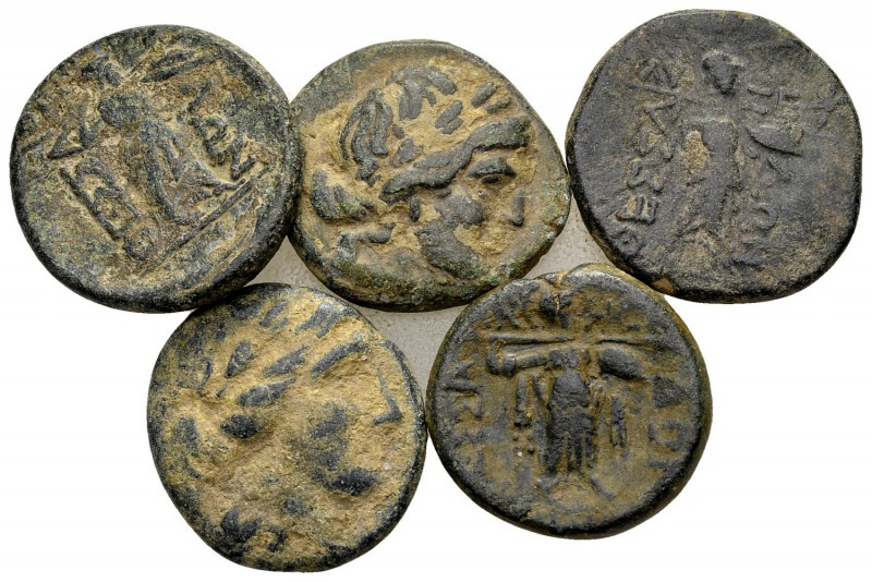 the Lundahl collection (1955-1995). 5 Æcoins of the Thessalian league, Apollo ob...