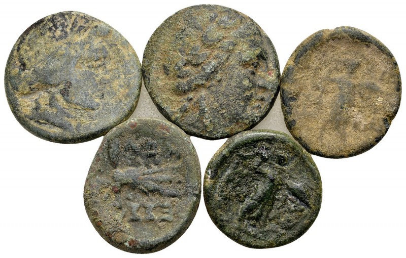 the Lundahl collection (1955-1995). 5 Æcoins of the Thessalian league, Apollo ob...