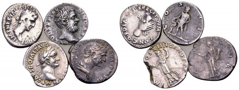 the Lundahl collection (1955-1995). Roman Imperial. Lot of 4 AR denarii: Domitia...