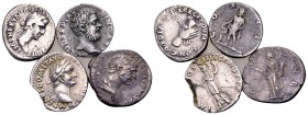 the Lundahl collection (1955-1995). Roman Imperial. Lot of 4 AR denarii: Domitian RIC 109; Trajan RIC 127; Nerva RIC 14; Clodius Albinus RIC 2. Nearly...