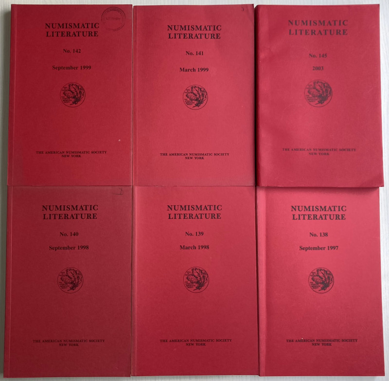 AA.VV. Numismatic Literature. The American Numismatic Society. Lotto di 6 Rivist...