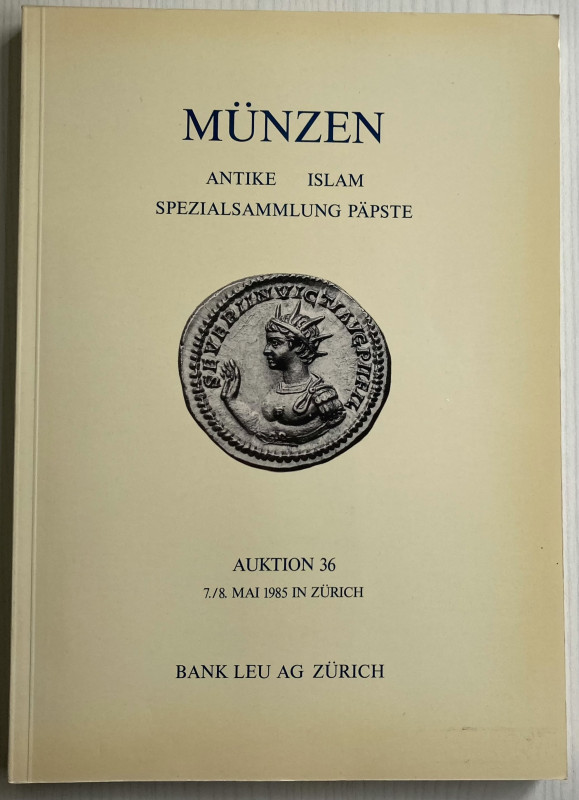 Bank Leu. Auktion 36. Antike , Islam, Spezialsammlung Papste. Zurich, 7-8 Mai 19...