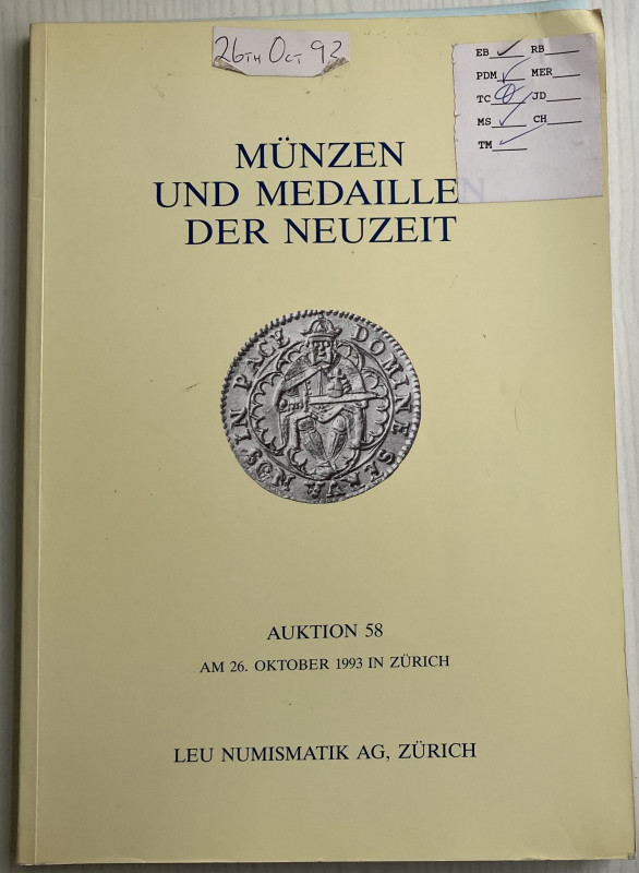 Bank Leu ( Leu Numismatic) Auktion 58. Schweizer Goldmunzen, Europaische Medaill...