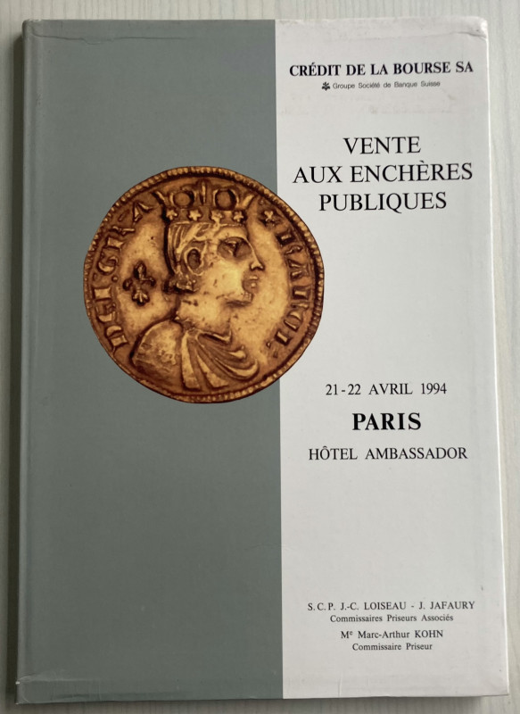 Credit de la Bourse. Vente aux Encheres Publiques. Paris 21-22 April 1994. Bross...