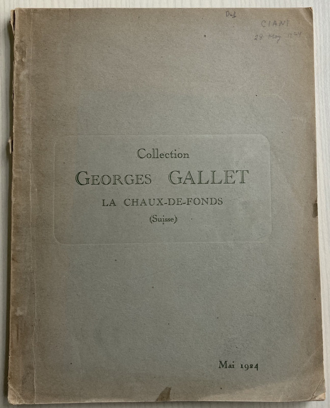 Florange M. J. Ciani M. L. Catalogue des Monnaies Grecques et Romaines Medailles...