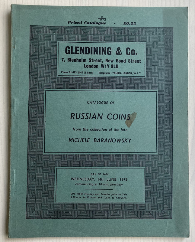 Glendining & Co. Catalogue of Russian Coins from the Collection of the late Mich...