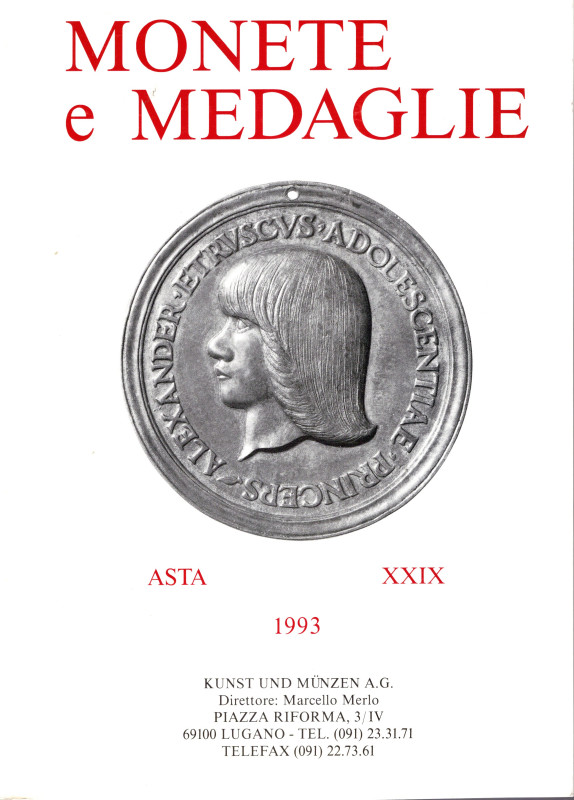 KUNS UND MUNZEN - Asta XXIX. Lugano, 20\21 - Maggio, 1993. Monete romane imperia...