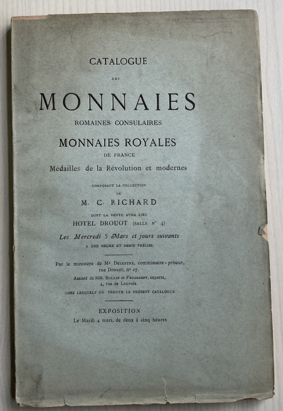 Rollin & Feuardent. Catalogue des Monnaies Romaines Consulaires Monnaies Royales...