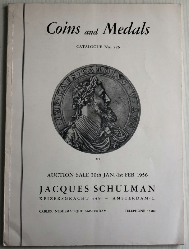 Schulman J. Catalogue No.226. Coins and medals, greek, roman, europee, nederland...