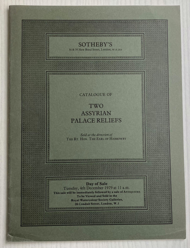 Sotheby's Catalogue of two Assyrian Palace Reliefs. London 4 December 1979. Bros...