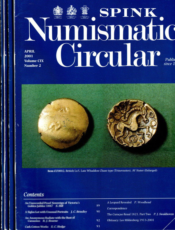 NUMISMATIC CIRCULAR 2001. 5 fasc. ottimo stato. contiene ottimi contributi di nu...