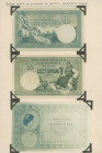 SERBIA: Three unaccepted printers designs for 10 Dinara (Srebru) (ND 1890) in sepia, attached on National Banks document sheet. Used to present the de...