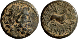 SYRIA. Antioch. Pseudoautonomous (time of Augustus, year 44 = 13/14 AD). AE bronze. Obv.: laureate head of Zeus, right. Rev.: ΕΠΙ ΣΙΛΑΝΟΥ ΑΝΤΙΟΧΕΩΝ, Δ...