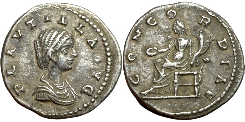 Plautilla (wife of caracalla) Denarius. Obverse: PLAVTILA AVG bust of empress. R...