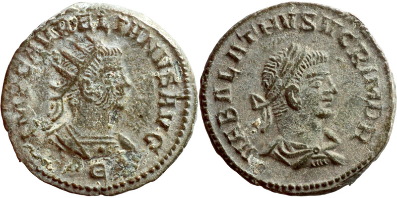 Aurelian and Vabalathus (AD 270-272). Antoninianus. Obv.: VABALATHVS VCRIM DR, l...