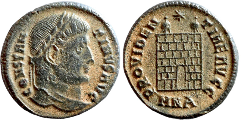 Constantine I, The Great (307 - 337 AD). Follis. Obv.: CONSTANTINVS AVG, Laureat...