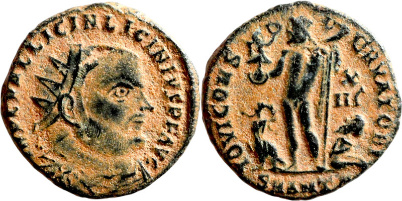 Licinius I (308-324 AD) follis. Obv: IMP C VAL LICIN LICINIVS P F AVG - Radiate,...