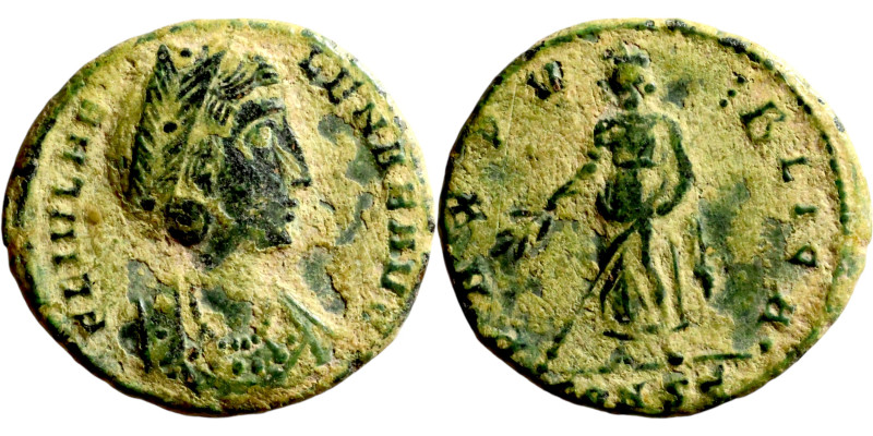 Helena, Mother of Constantine I (324-330 AD) follis. Obv.: HELENAE AVG; diademed...