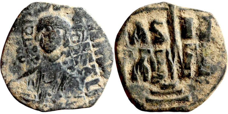 Anonymous Follis attributed to Romanus III (1028-1034). Obverse: +ЄMMA-NOVH. Nim...