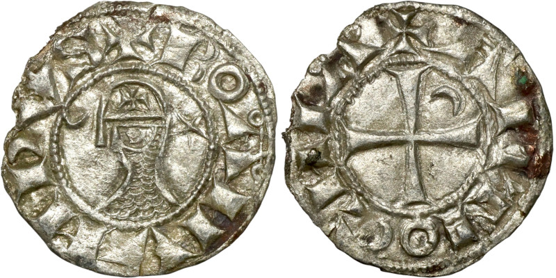 Principality of Antioch. Bohemond III (1163-1201) Denier. Antioch. Obverse: BOAИ...