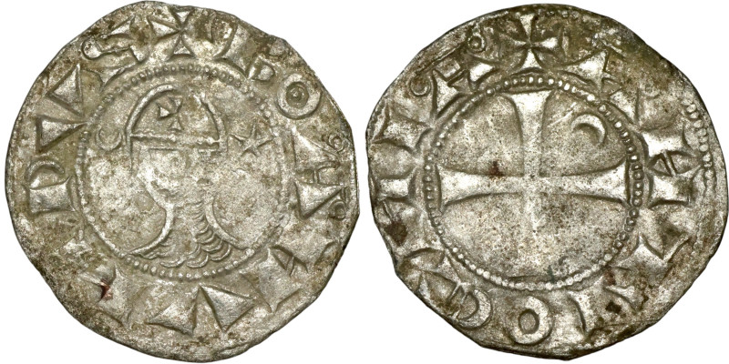 Principality of Antioch. Bohemond III (1163-1201) Denier. Antioch. Obverse: BOAИ...