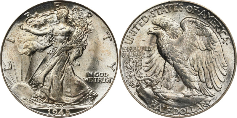 1945-D Walking Liberty Half Dollar. MS-64 (PCGS). OGH Generation 2.1.
PCGS# 662...