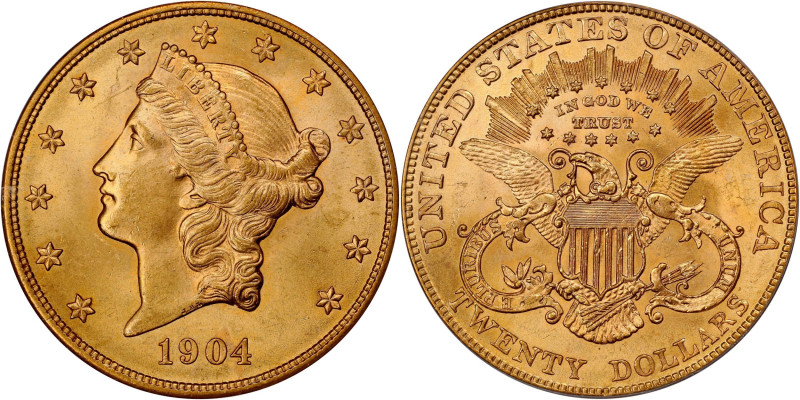 1904 Liberty Head Double Eagle. MS-64 (PCGS). OGH Generation 3.1.
PCGS# 9045. N...